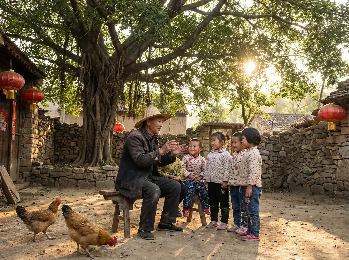 老人在大榕树下给孩子们讲故事 - 禁忌第一季高清 乡村记忆